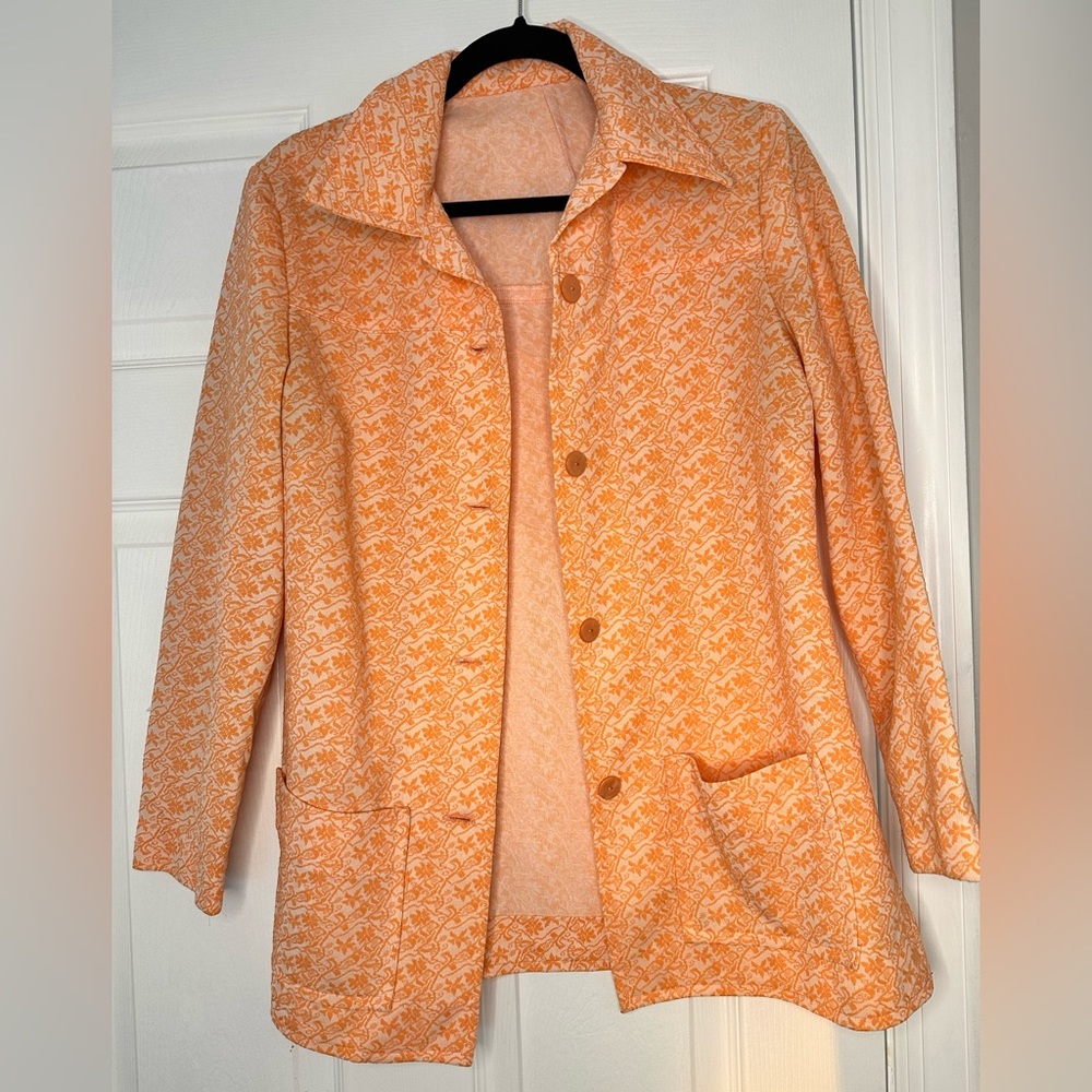 Orange Patterned Women's Jacket